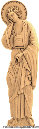 Резная икона Предстоящий Святой Иоанн из дерева